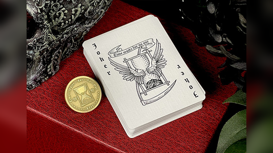 Fan of A Brush with Death playing cards showing custom artwork and collector deck design