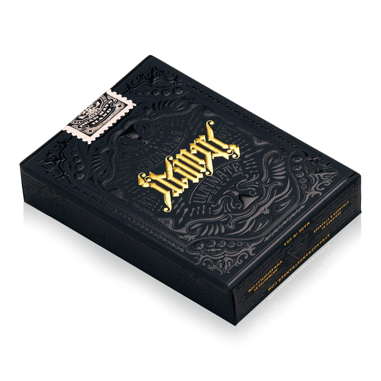 Ultimate Deck playing cards tuck box back design with product details by Art of Play