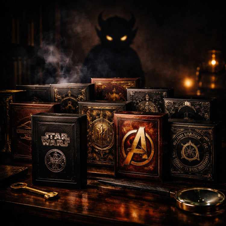 Theory11 playing cards collection featuring premium decks including Star Wars, Harry Potter, and Marvel