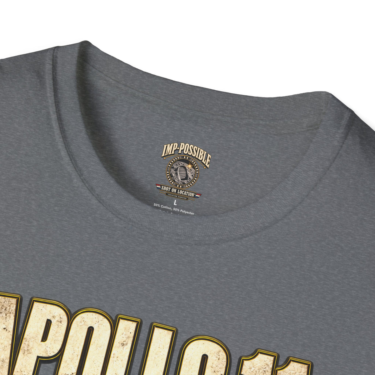 IMP-POSSIBLE Apollo 11 space humor graphic tee mockup