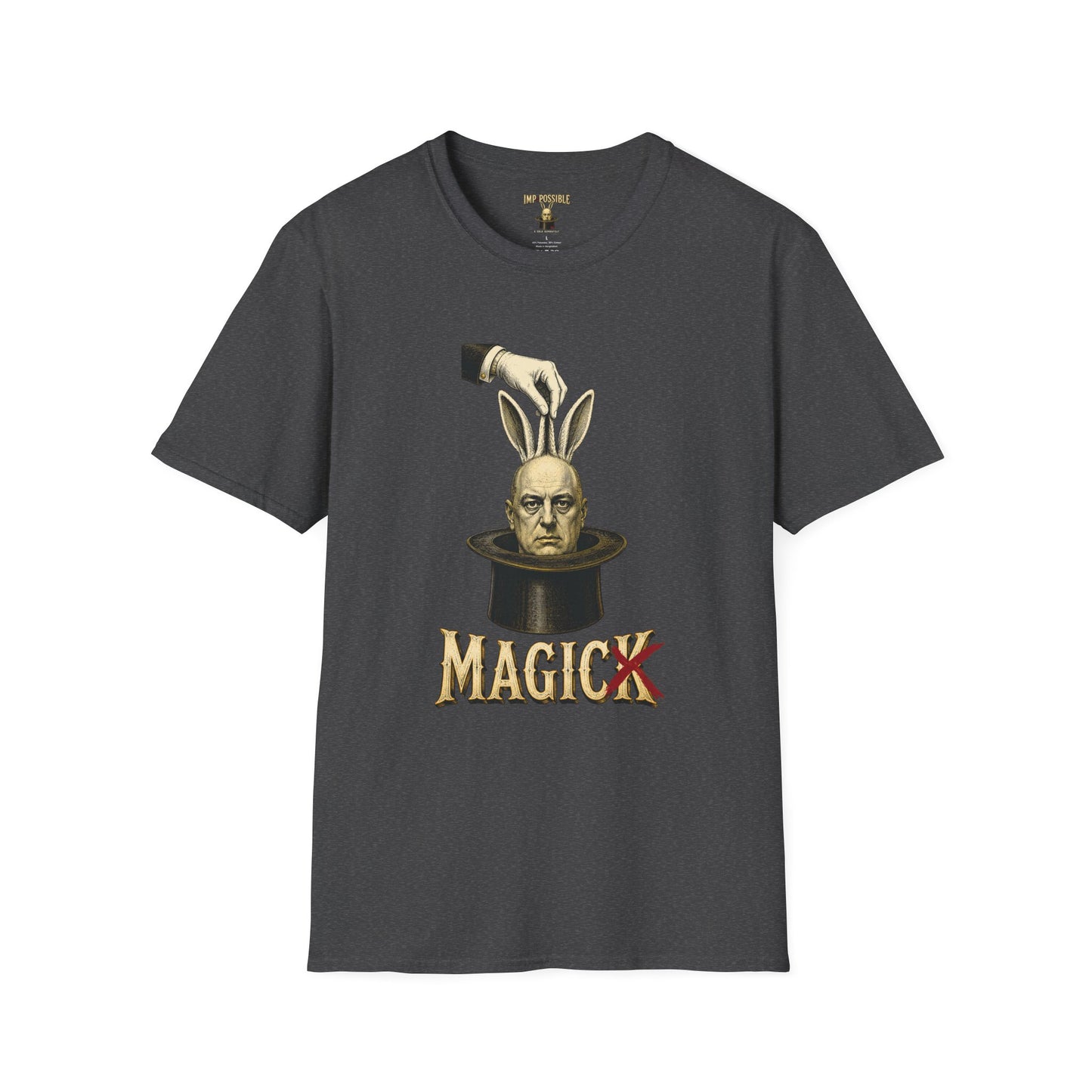 Dark Heather Aleister Crowley Magick T-shirt product mockup