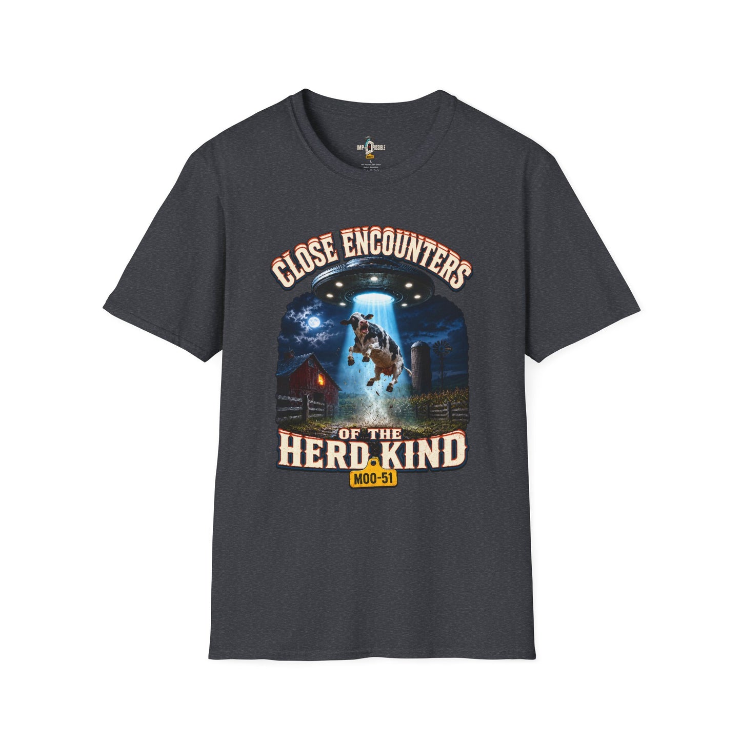 Close Encounters of the Herd Kind paranormal farm T-shirt mockup
