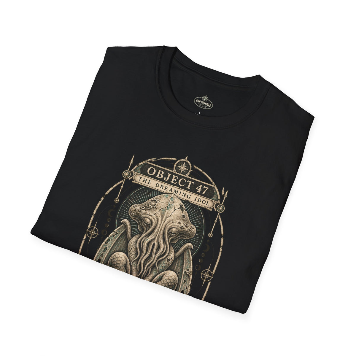 Black Object 47 The Dreaming Idol graphic T-shirt, folded mockup