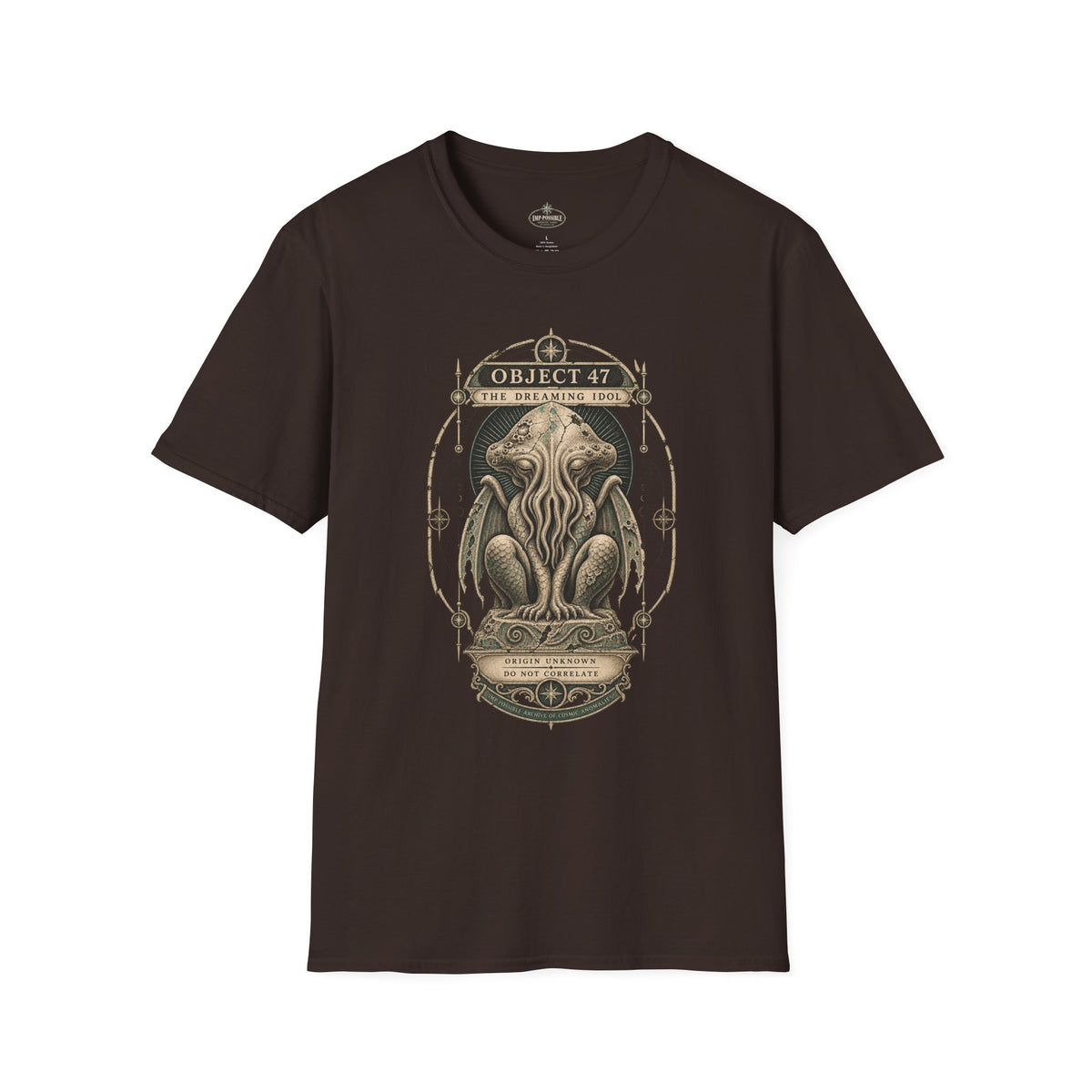Dark Chocolate Object 47 The Dreaming Idol T-shirt, front view
