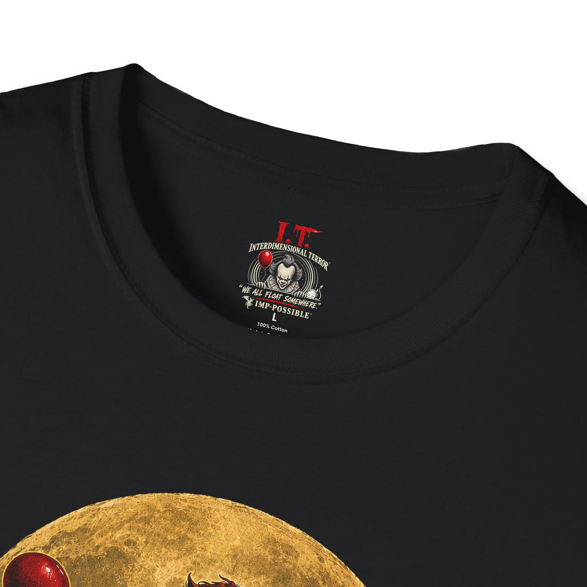 I.T. Interdimensional Terror vintage horror parody T-shirt mockup