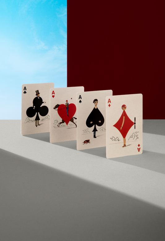 Odd Bods playing cards spread showing custom illustrated court cards and vibrant artwork