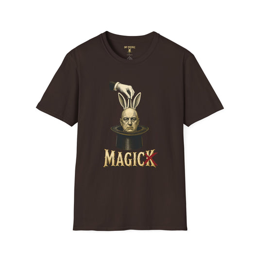 Dark Chocolate Aleister Crowley Magick T-shirt product mockup
