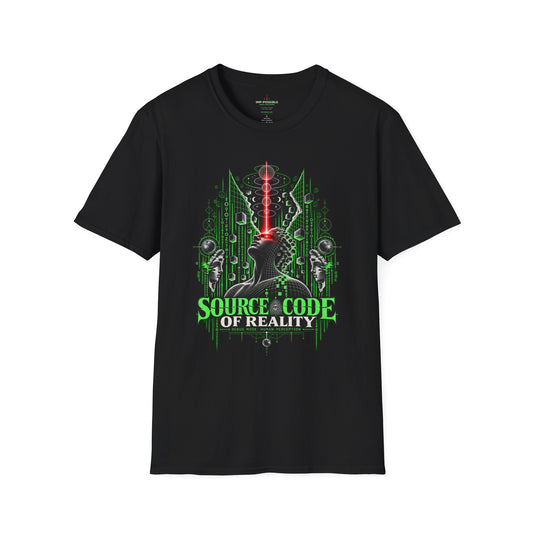 Source Code of Reality simulation theory graphic T-shirt by IMP-POSSIBLE