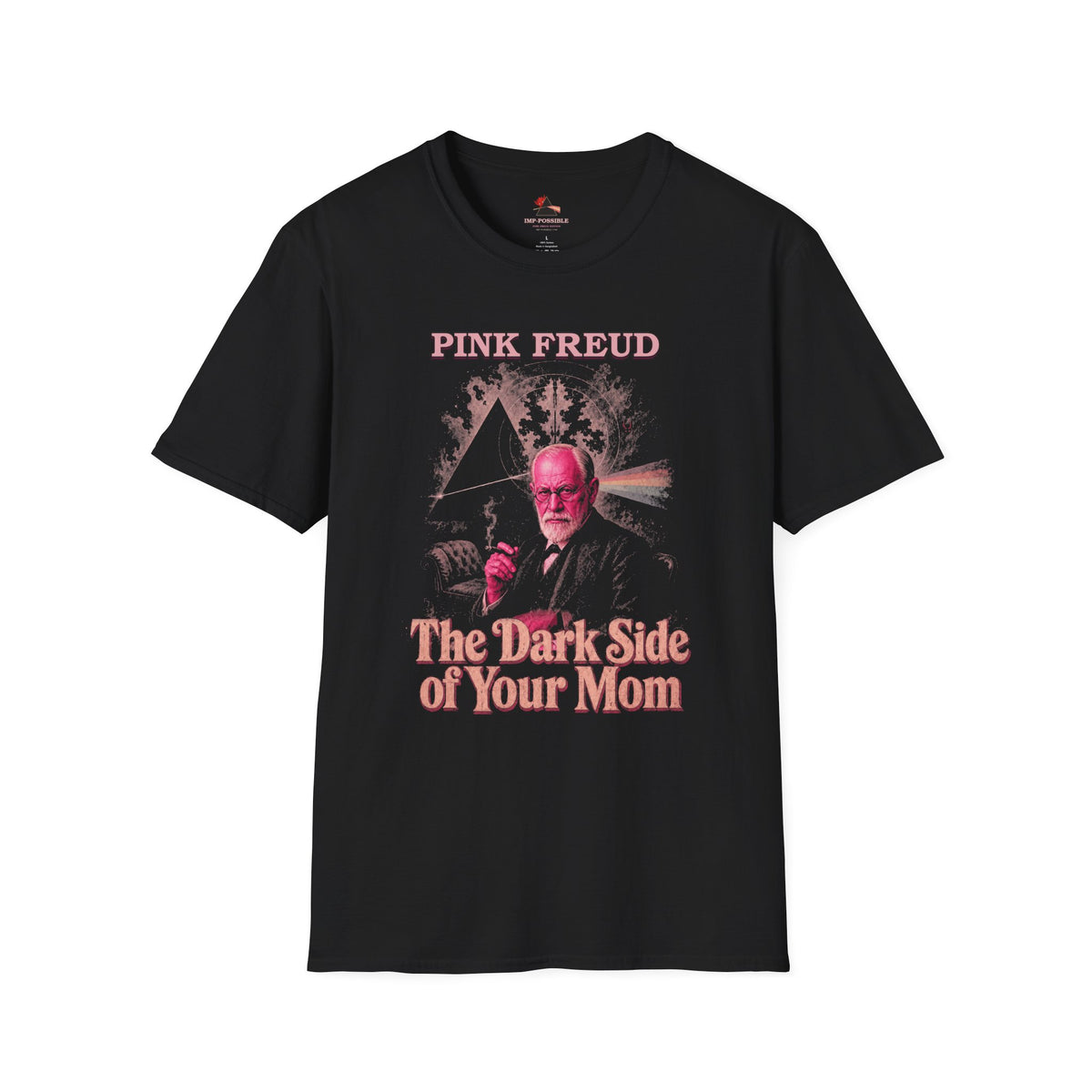 Black Pink Freud The Dark Side of Your Mom T-shirt, front view