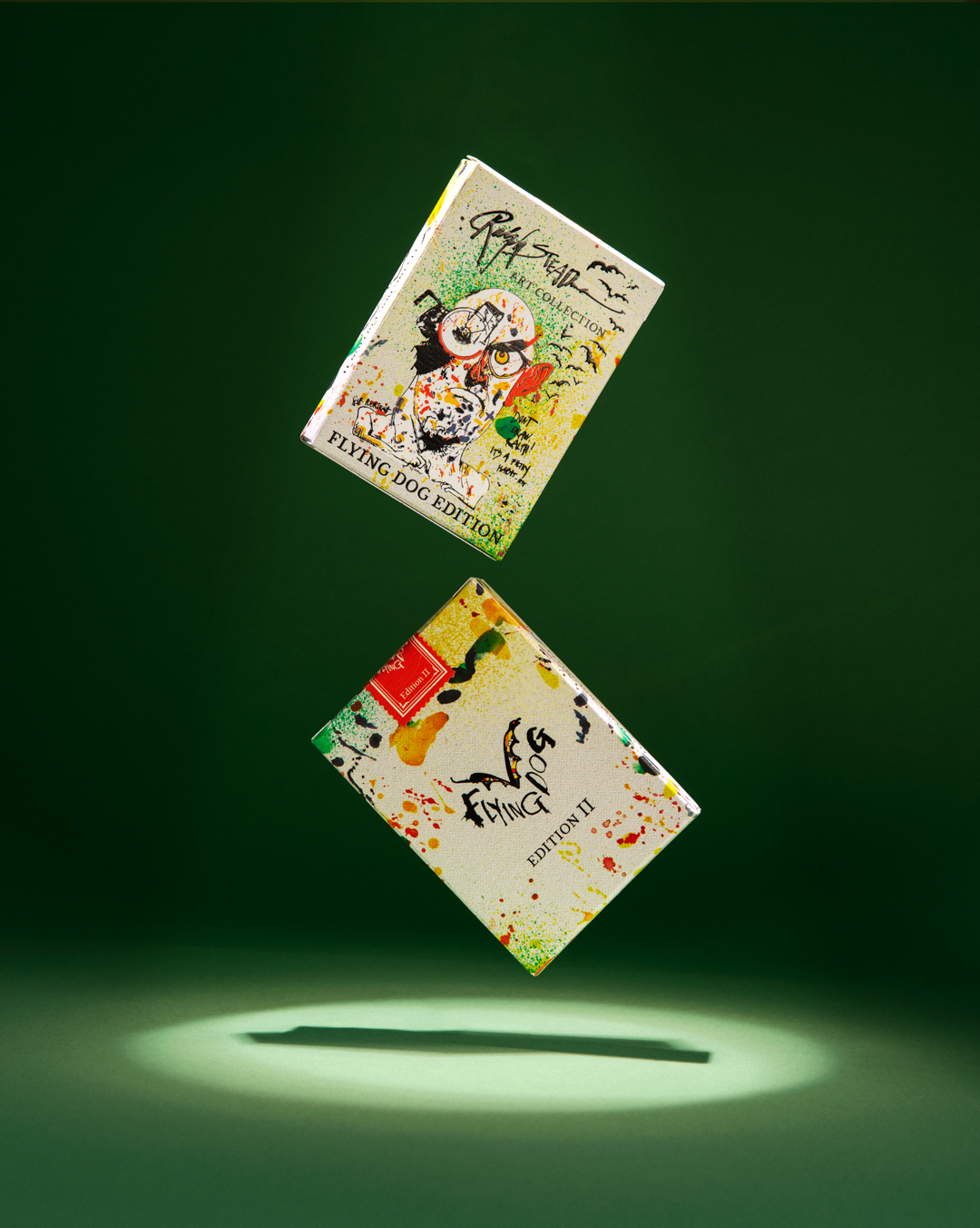 Flying Dog Edition 2 playing cards illustrated by Ralph Steadman with expressive ink artwork
