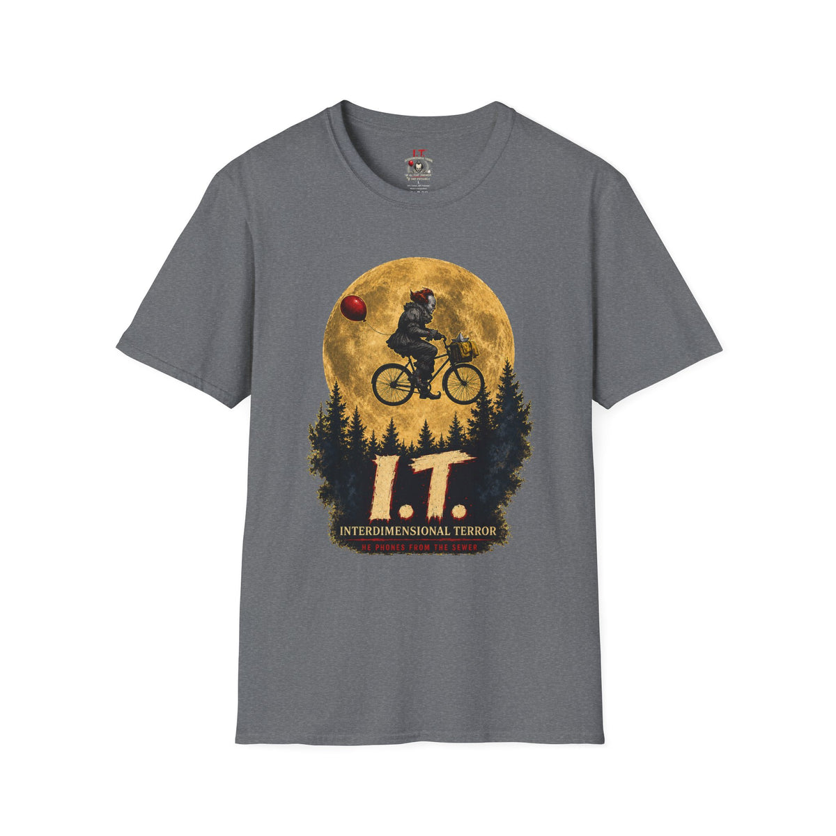 I.T. Interdimensional Terror horror parody T-shirt product mockup
