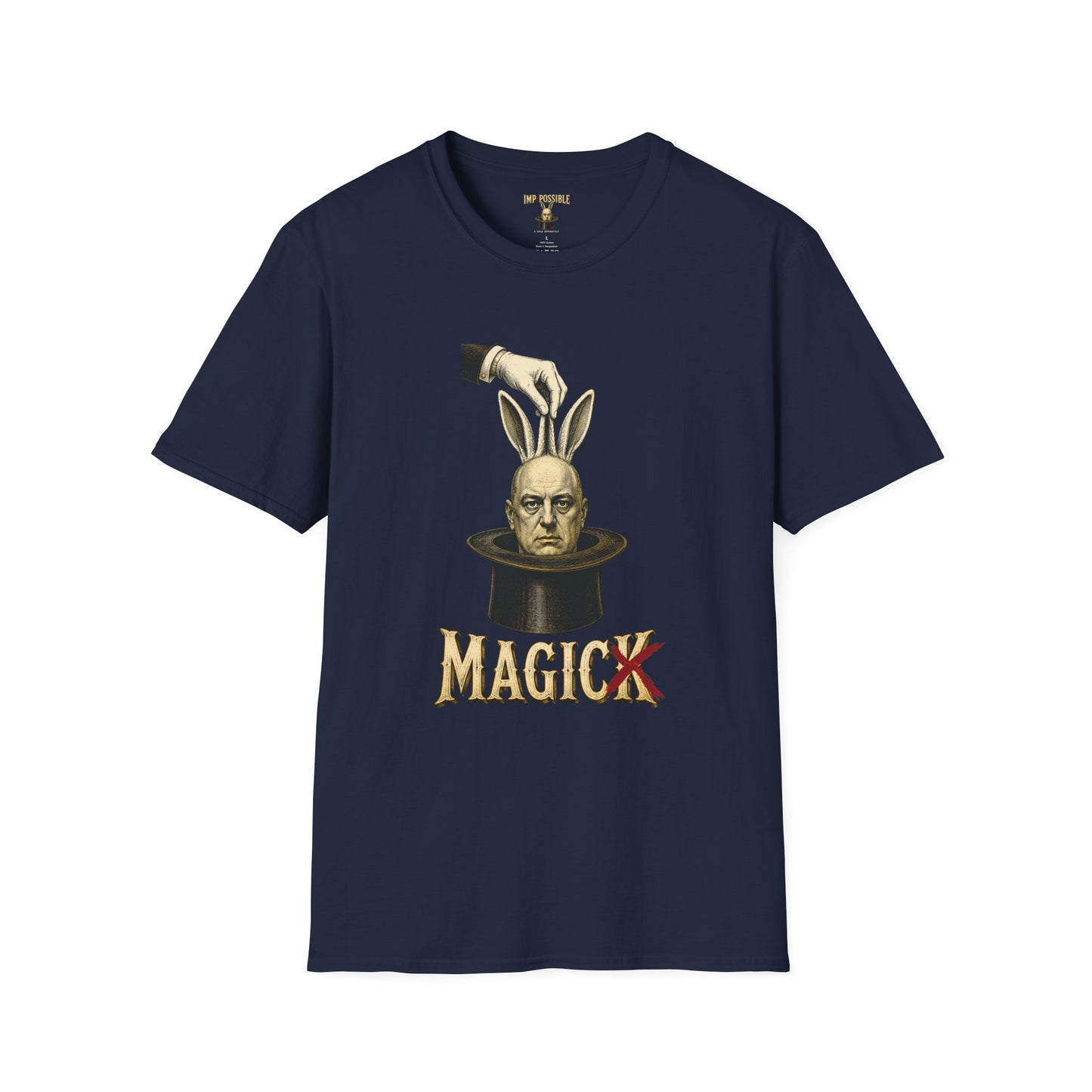 Navy Aleister Crowley Magick T-shirt product mockup