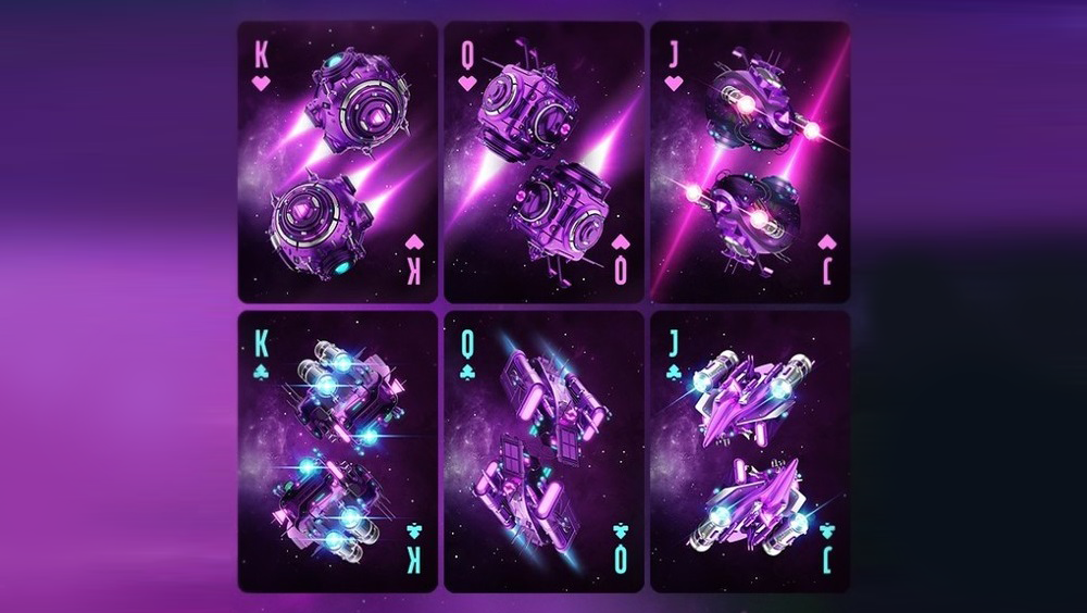 Bicycle Battlestar playing cards tuck box with futuristic space artwork