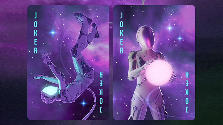 Bicycle Battlestar playing cards card backs with sci-fi starship design