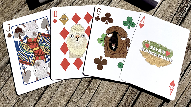 alpaca animal playing card deck artwork