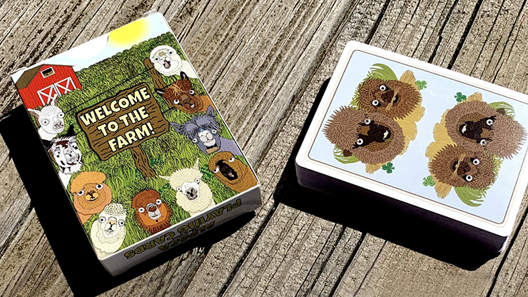 alpaca farm playing cards tuck box design