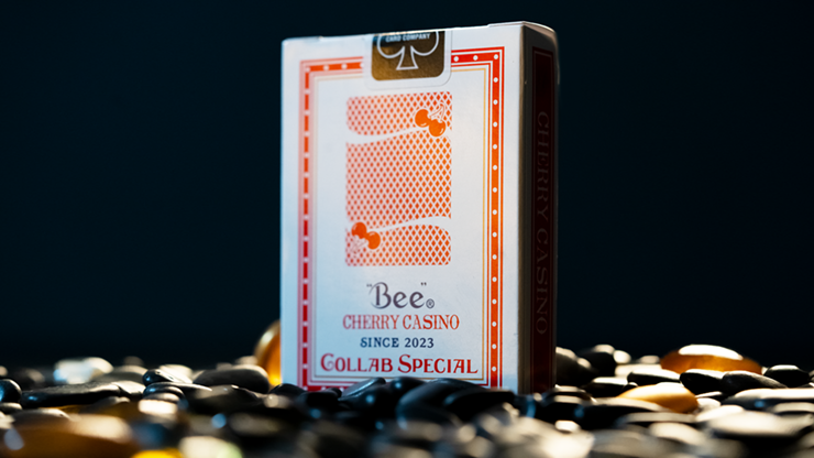 Bee X Cherry Playing Cards red edition tuck box back