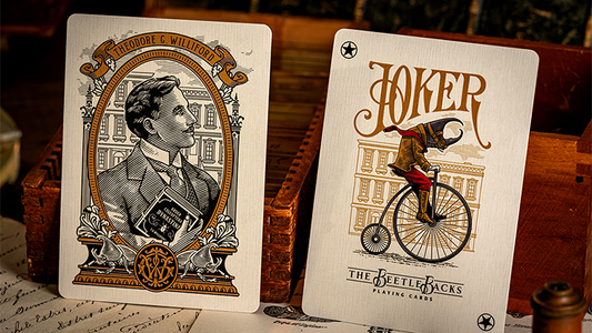 Beetle Backs Crimson Edition playing cards vintage style tuck case with metallic crimson artwork