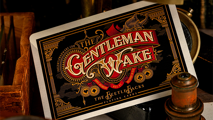 Beetle Backs Crimson Edition playing cards fan spread showing premium casino stock