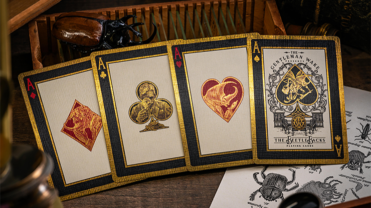Beetle Backs Prestige Limited Edition playing cards card back design with ornate beetle illustration