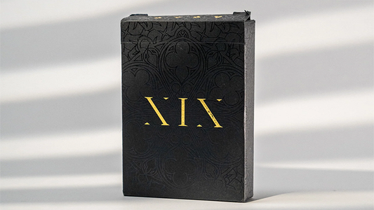 Ascend XIX Playing Cards tuck box with gold steampunk design