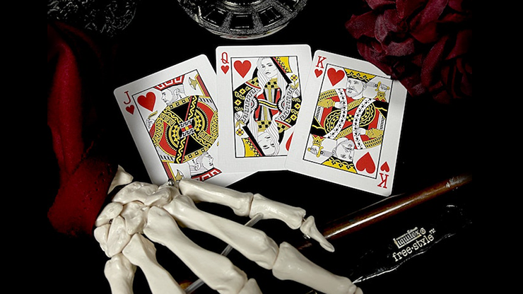 Fan of A Brush with Death playing cards showing custom artwork and collector deck design