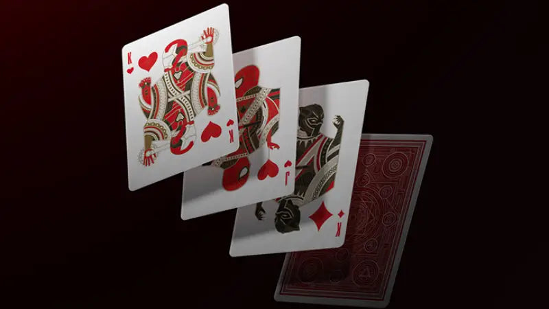 Avengers Red Edition Playing Cards by theory11 featuring Marvel superheroes