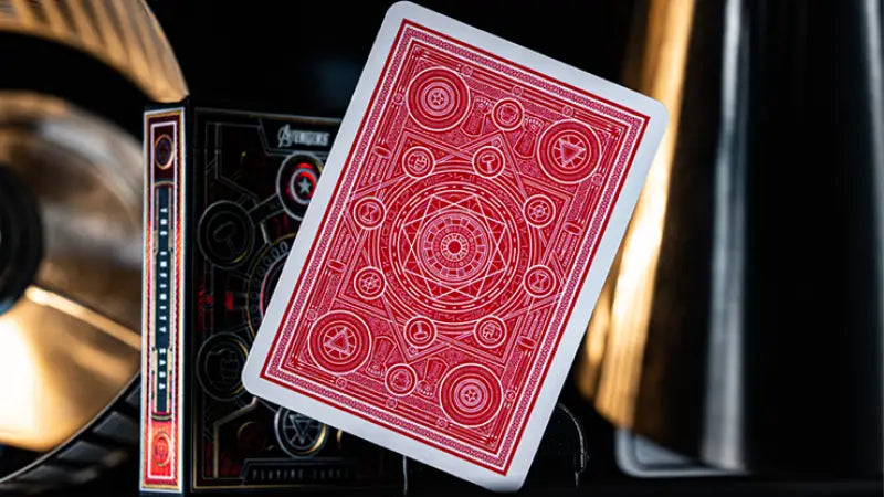 Avengers Red Edition Playing Cards by theory11 featuring Marvel superheroes