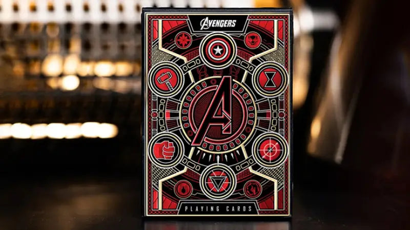 Avengers Red Edition Playing Cards by theory11 featuring Marvel superheroes