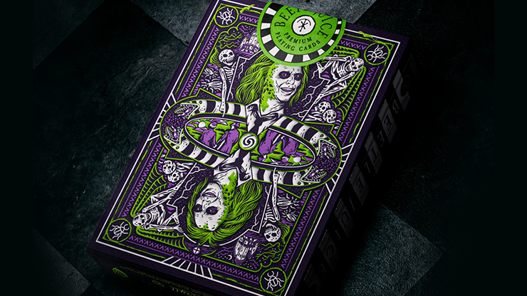 Beetlejuice playing cards by theory11 premium tuck case box with skeleton artwork from the collector deck