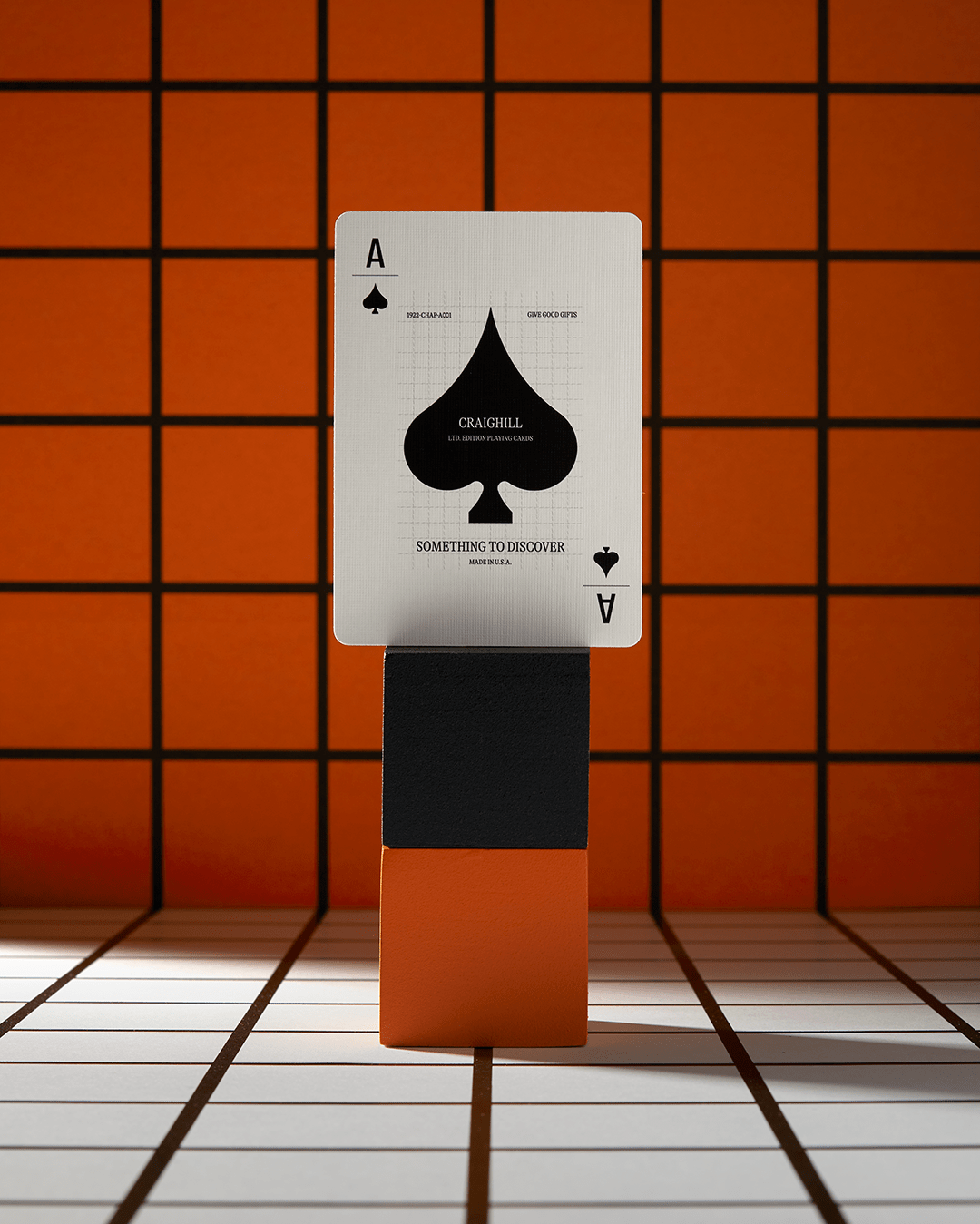 Ace of spades from Craighill playing cards with modern geometric design
