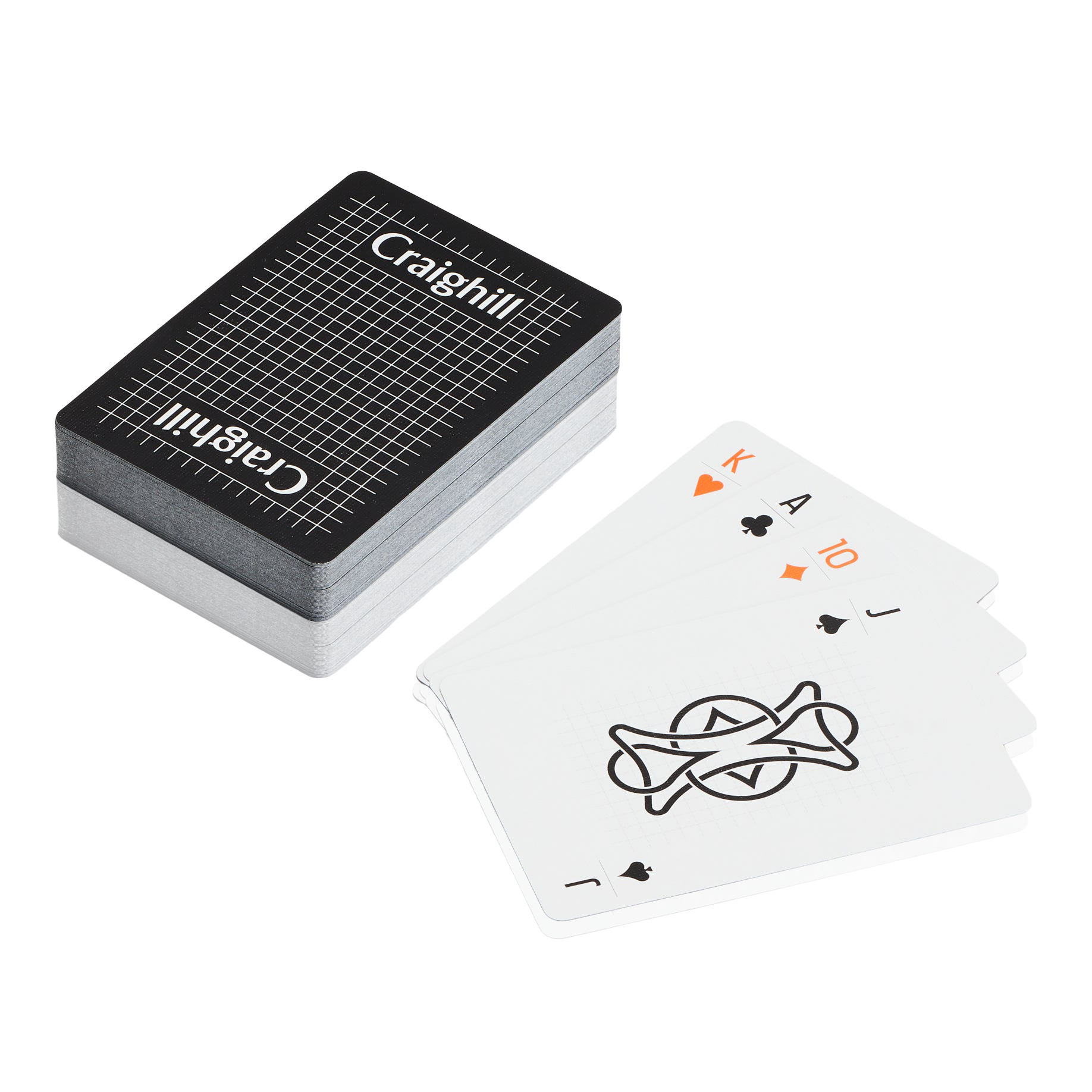 Craighill playing cards black edition with bold geometric layout