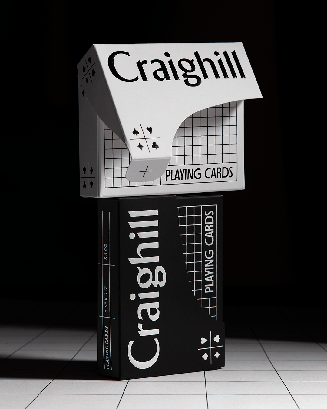 Craighill playing cards minimalist geometric deck in black and orange design