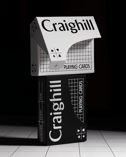 Craighill playing cards minimalist geometric deck in black and orange design