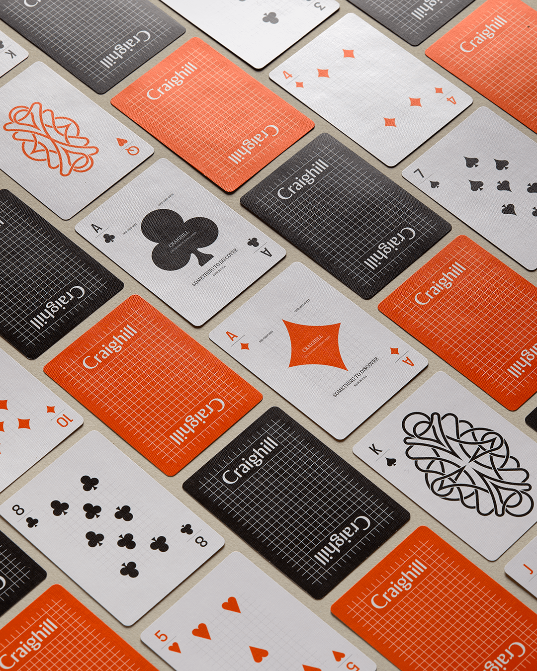 Craighill playing cards spread showing geometric minimalist card layout