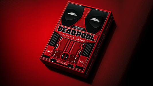 Deadpool Playing Cards by theory11 Marvel collector deck tuck box on red background