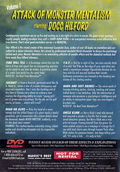 Docc Hilford: Attack Of Monster Mentalism Volume 1 - DVD