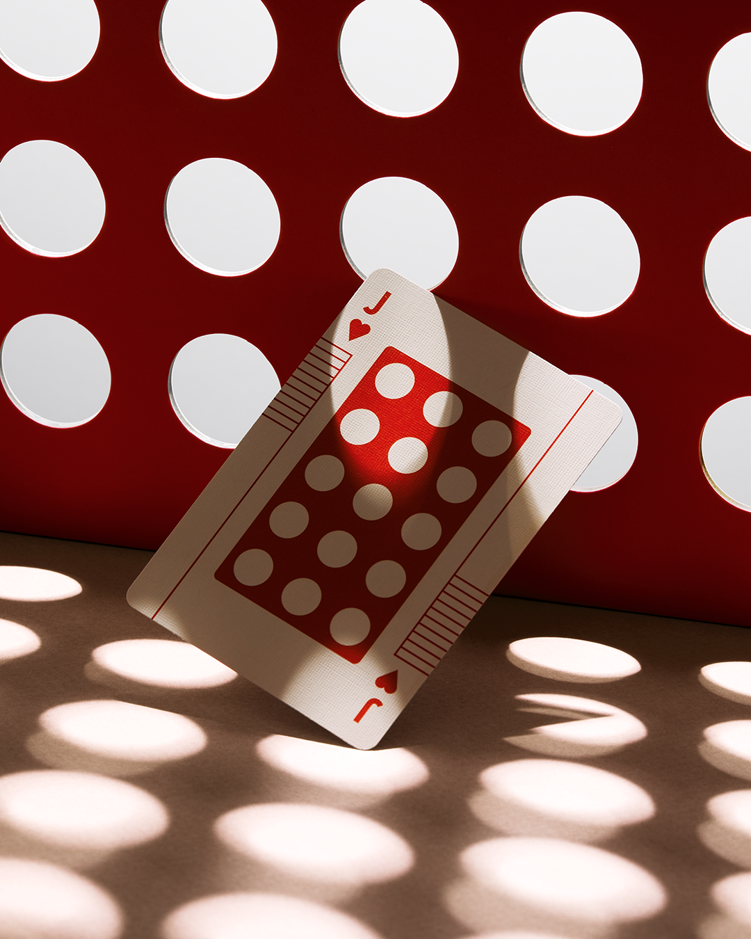 Jack card from Eames Little Toy playing cards by Art of Play showing abstract mid-century artwork