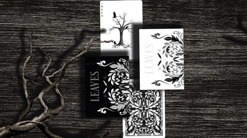 Leaves Black Playing Cards