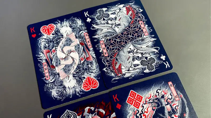 Sumi Kitsune Myth Maker (Blue/Red Craft Letterpressed Tuck) Playing Cards by Card Experiment