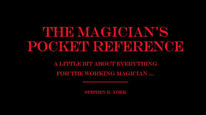 The Magician's Pocket Reference by Stephen R. York - ebook