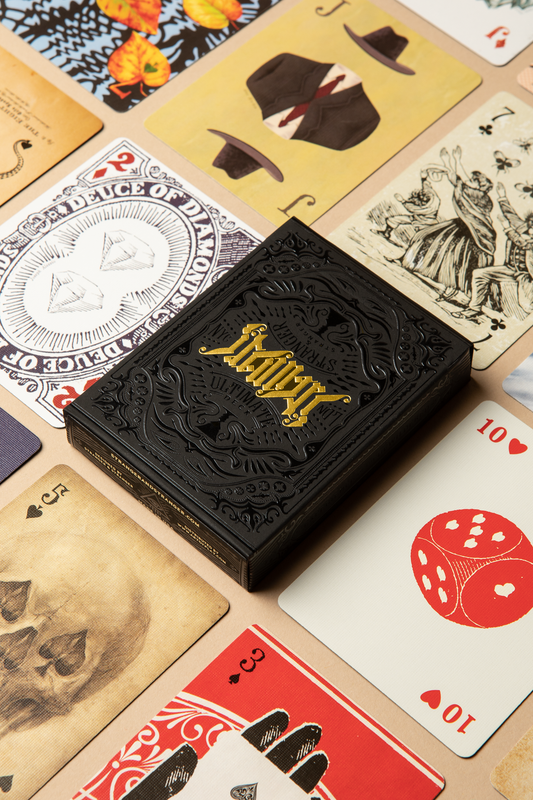 Ultimate Deck playing cards by Art of Play showing tuck box and card faces with detailed artwork