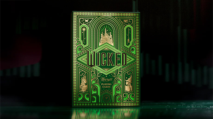 Wicked playing cards by theory11 tuck case with green and gold foil and embossing from the premium collector deck.